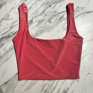 Slinky Pink Square Neck Crop Top